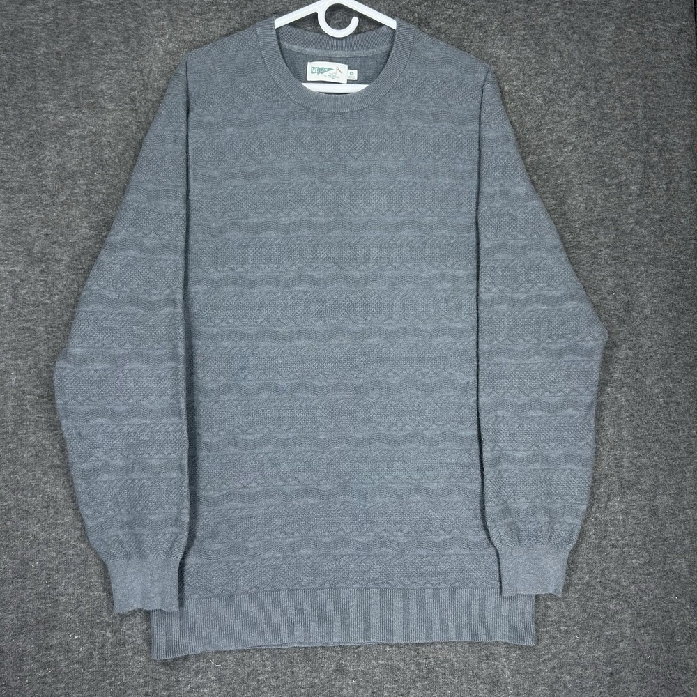 Wellen Sweater Men's XL Gray‎ Extra fine Merino Wool Blend Crewneck
